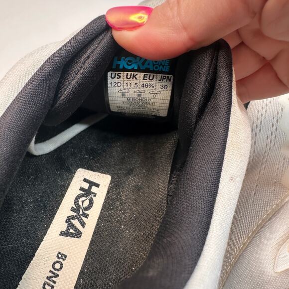 Hoka Bondi 8 White Black Sneakers
